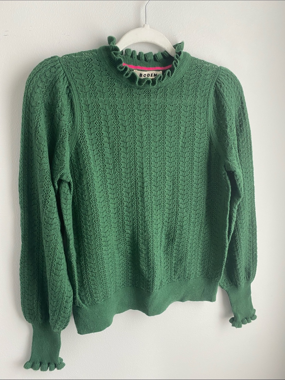 Boden Pointelle Ruffle Sweater - Picture 6 of 12